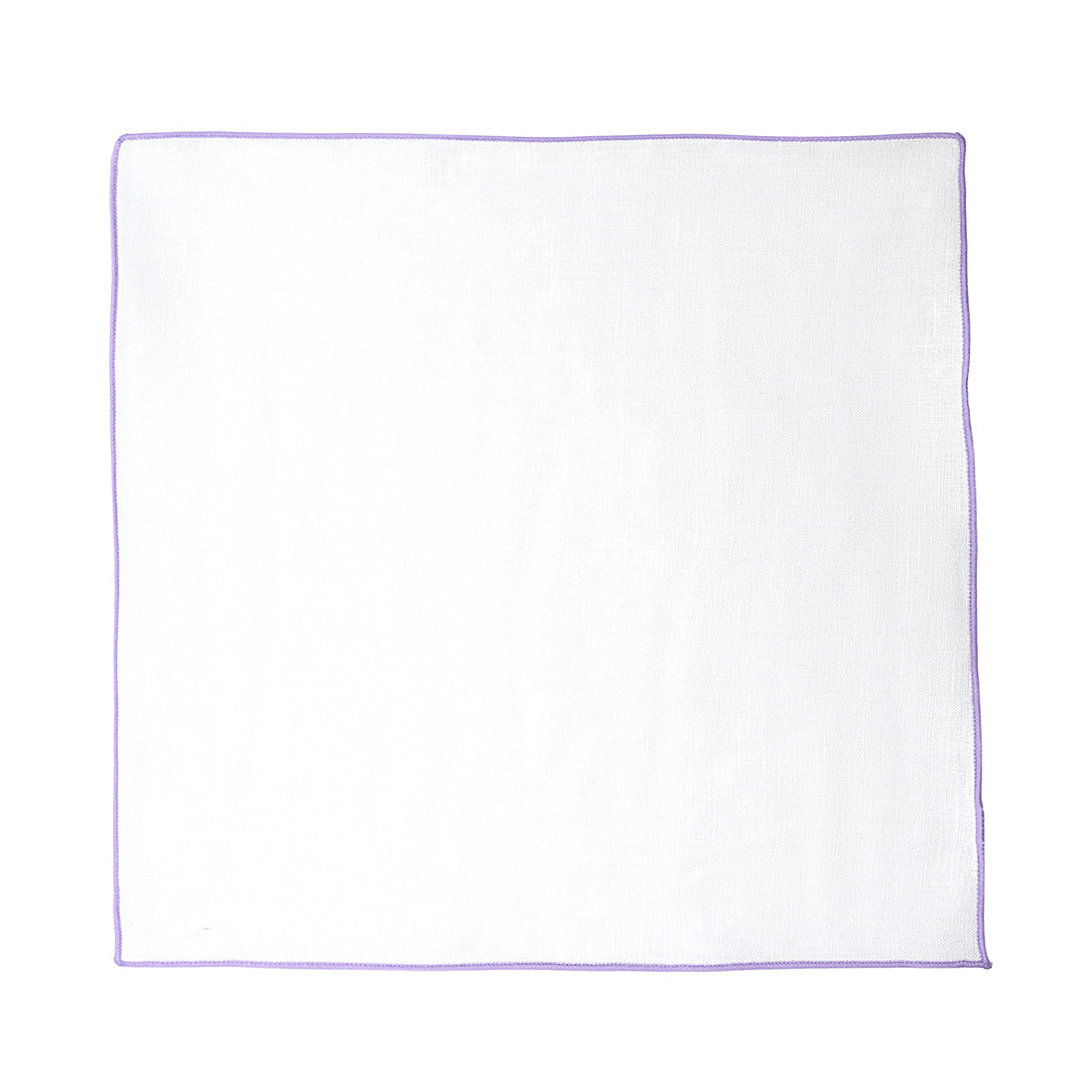 James Adelin Luxury Lilac Coloured Border Pure Linen Weave Pocket Square