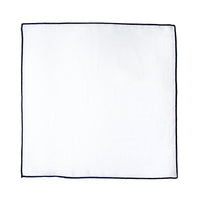 James Adelin Luxury Navy Coloured Border Pure Linen Weave Pocket Square