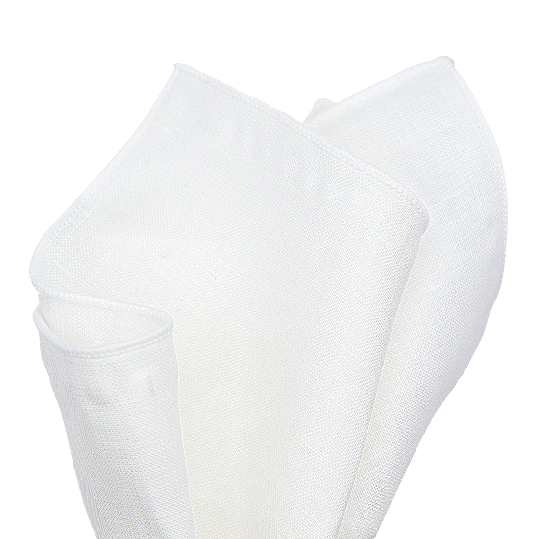 James Adelin Luxury White Pure Linen Weave Pocket Square