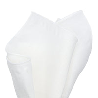 JALINENH-1 James Adelin Luxury White Pure Linen Weave Pocket Square