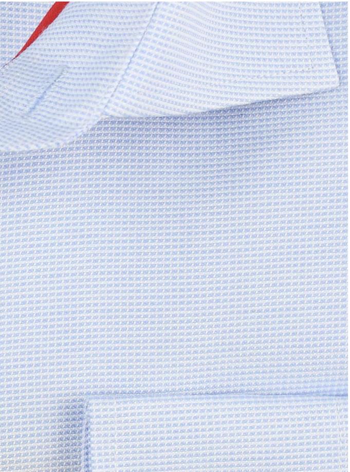 James Adelin Long Sleeve Shirt in Sky Textured Weave