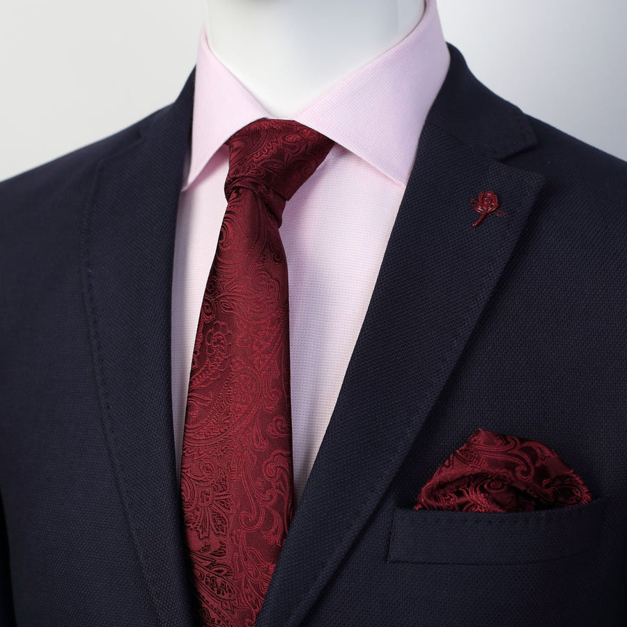 James Adelin Mens Paisley Silk Neck Tie in Burgundy