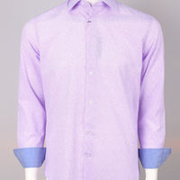 the james adelin lilac long sleeve shirt with contrast inner cuff detail