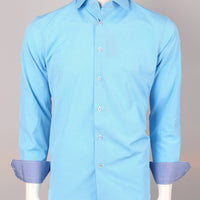 James Adelin Long Sleeve Shirt in Turquoise and Blue Gingham Check