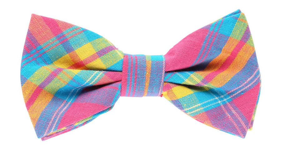 James Adelin Pocket Square, Flower and Bow Tie Combo in Multicolour Check