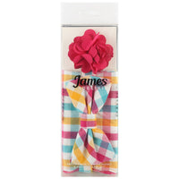 James Adelin Pocket Square, Flower and Bow Tie Combo in Turquoise Check