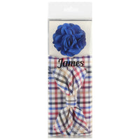 James Adelin Pocket Square, Flower and Bow Tie Combo in Multicolour Mini Check