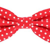 James Adelin Pocket Square, Flower and Bow Tie Combo in Red and White Polka Dot