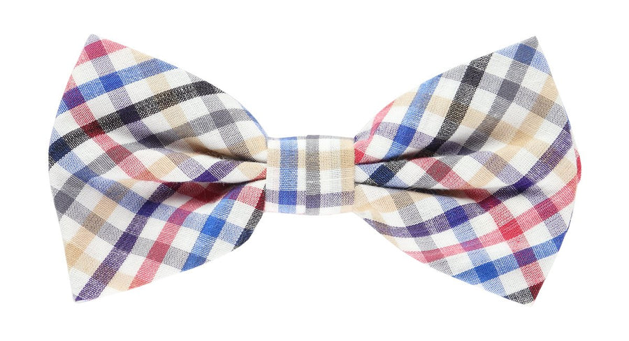 James Adelin Pocket Square, Flower and Bow Tie Combo in Multicolour Mini Check