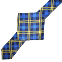 James Adelin Luxury Neck Tie in Navy, Royal and Gold Check