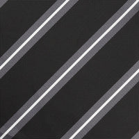 James Adelin Luxury Regimental Stripe Pocket Square in Black and White