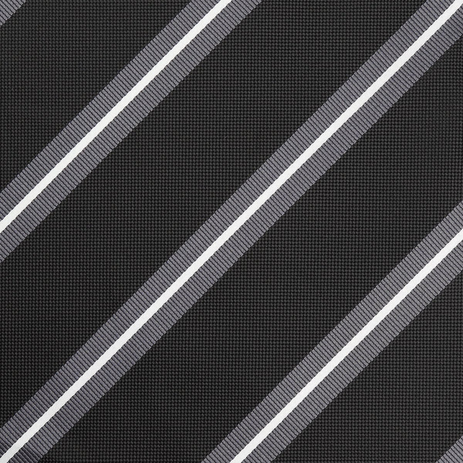 James Adelin Luxury Regimental Stripe Pocket Square in Black and White