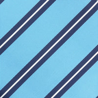 James Adelin Luxury Large Regimental Stripe Pocket Square in Turquoise and Navy