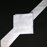 James Adelin Luxury Large Regimental Pocket Square in White