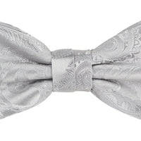 James Adelin Floral Bow Tie in Silver