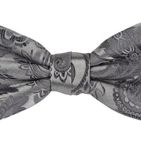 James Adelin Floral Bow Tie in Grey and Charcoal