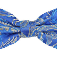 James Adelin Floral Bow Tie in Royal, Blue and Silver