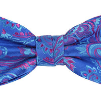 James Adelin Floral Bow Tie in Royal, Sky and Pink