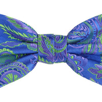 James Adelin Floral Bow Tie in Royal, Purple and Lime