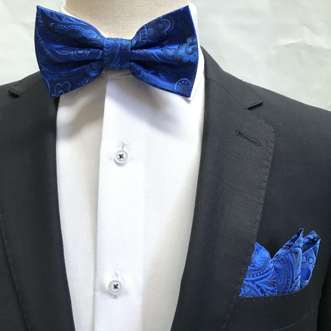 James Adelin Floral Bow Tie in Royal, Blue and Navy