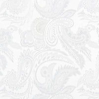 James Adelin Luxury Paisley Pocket Square in White