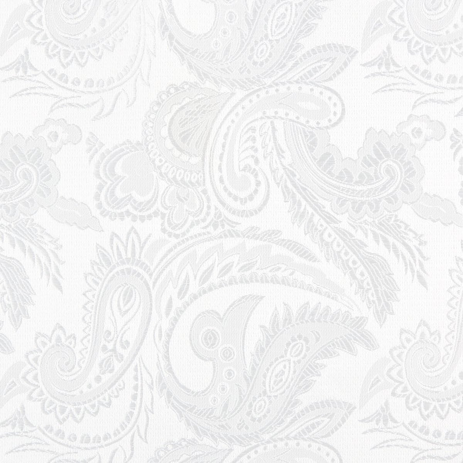 James Adelin Luxury Paisley Pocket Square in White