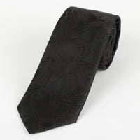 James Adelin Luxury Neck Tie in Black Paisley