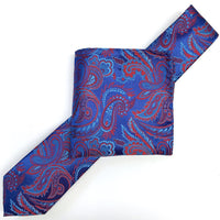 James Adelin Luxury Paisley Neck Tie in Royal, Blue and Red