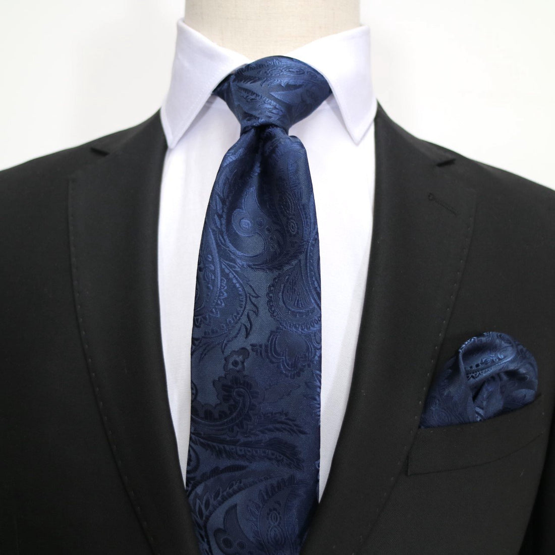 James Adelin Luxury Neck Tie in Navy Paisley