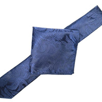 James Adelin Luxury Neck Tie in Navy Paisley