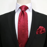 James Adelin Luxury Paisley Pocket Square in Burgundy