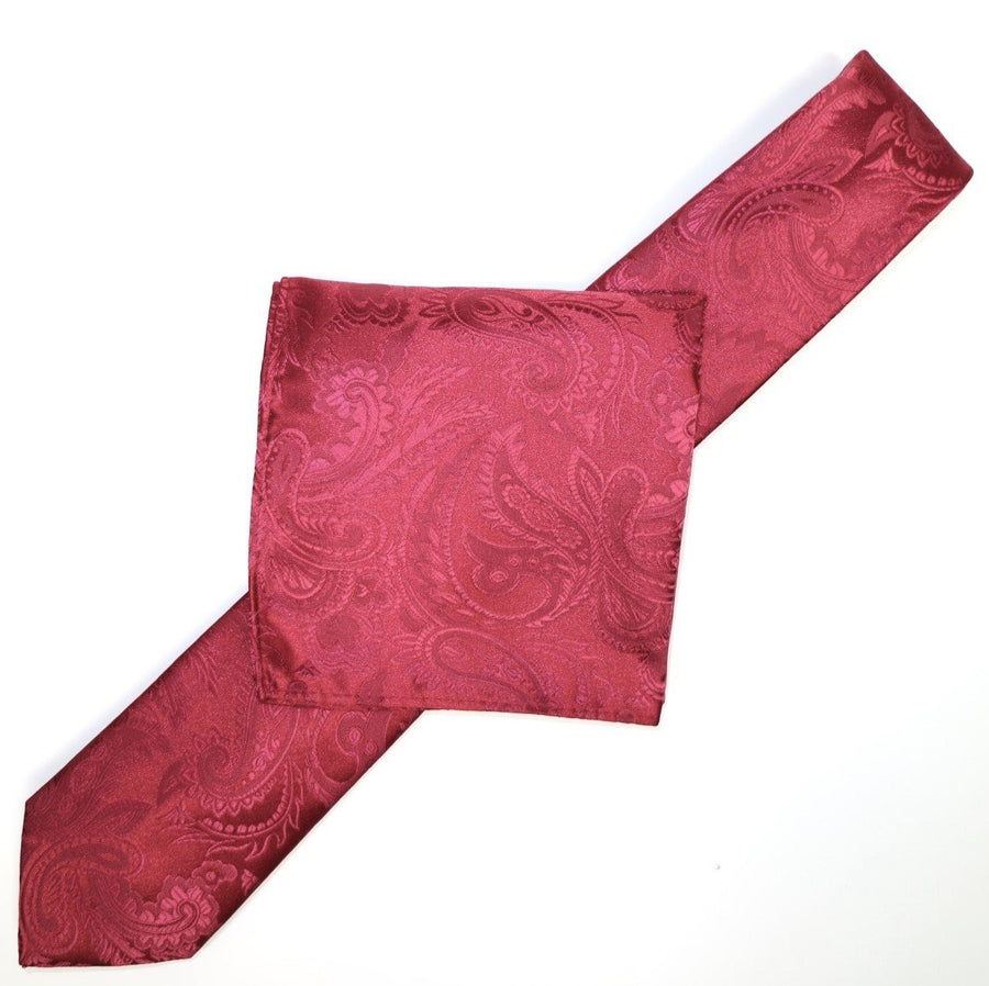 James Adelin Luxury Paisley Neck Tie in Burgundy