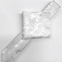 James Adelin Luxury Paisley Neck Tie in White