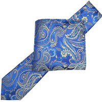 James Adelin Luxury Paisley Neck Tie in Royal, Blue and Gold