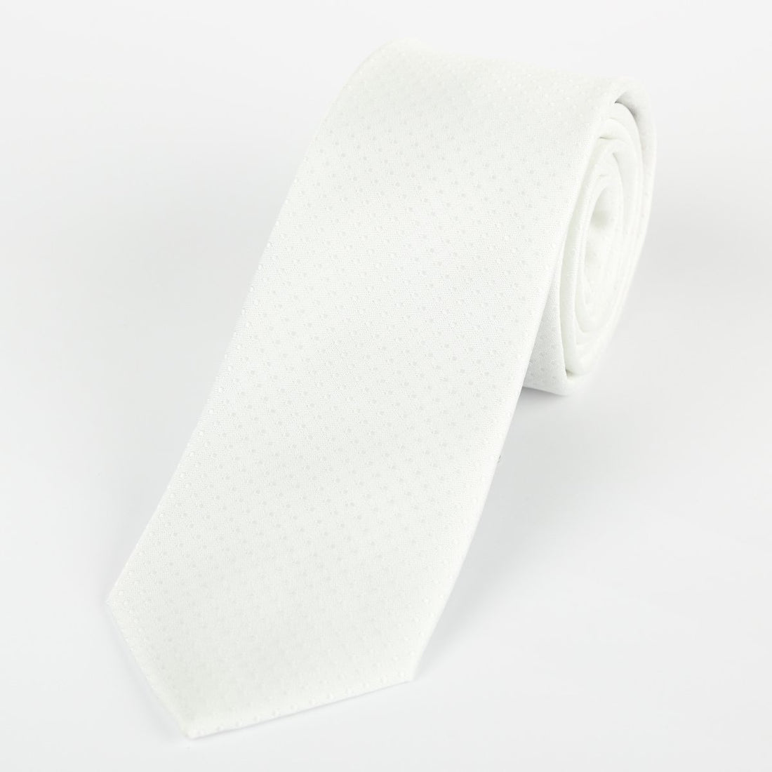 James Adelin Luxury Mini Spot Neck Tie in White