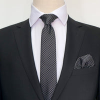 James Adelin Luxury Mini Spot Neck Tie in Black and White