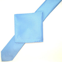 James Adelin Luxury Mini Spot Neck Tie in Sky and White