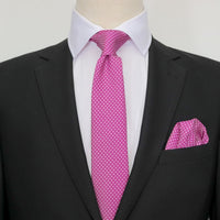 James Adelin Luxury Mini Spot Pocket Square in Magenta and White