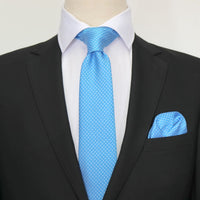 James Adelin Luxury Mini Spot Neck Tie in Turquoise and White