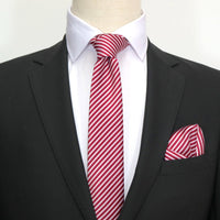 James Adelin Luxury Neck Tie in Burgundy and White Diagonal Mini Stripe