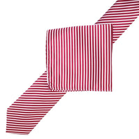 James Adelin Luxury Neck Tie in Burgundy and White Diagonal Mini Stripe