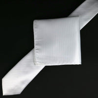 James Adelin Luxury Neck Tie in White Diagonal Mini Stripe