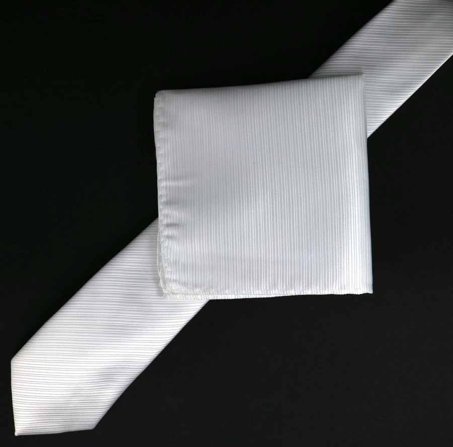 James Adelin Luxury Mini Stripe Pocket Square in White