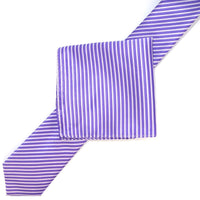 James Adelin Luxury Neck Tie in Purple and White Mini Stripe