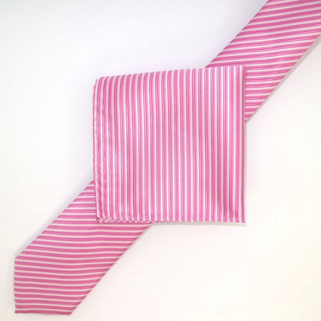 James Adelin Luxury Neck Tie in Pink and White Mini Stripe