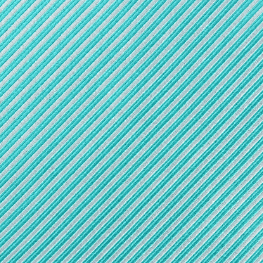 James Adelin Luxury Mini Stripe Pocket Square in Aqua and White