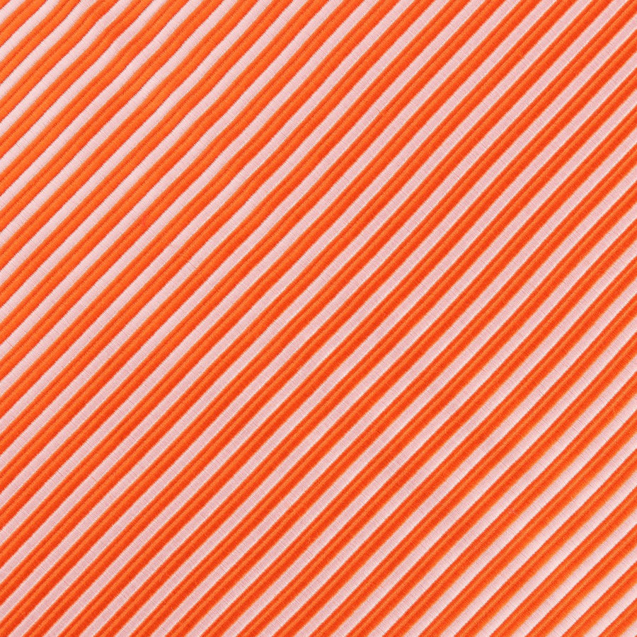 James Adelin Luxury Mini Stripe Pocket Square in Orange and White