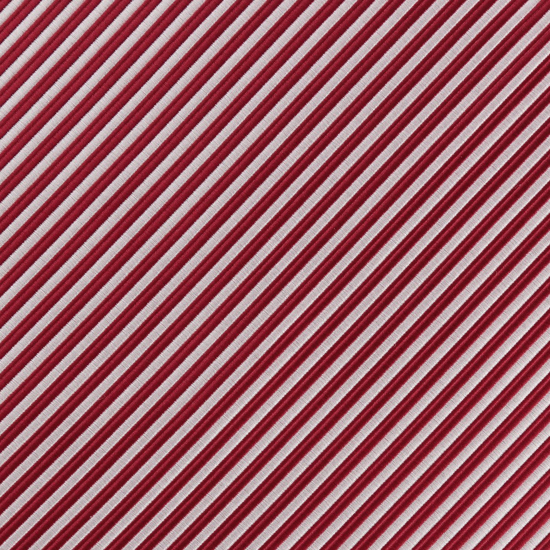 James Adelin Luxury Mini Stripe Pocket Square in Burgundy and White