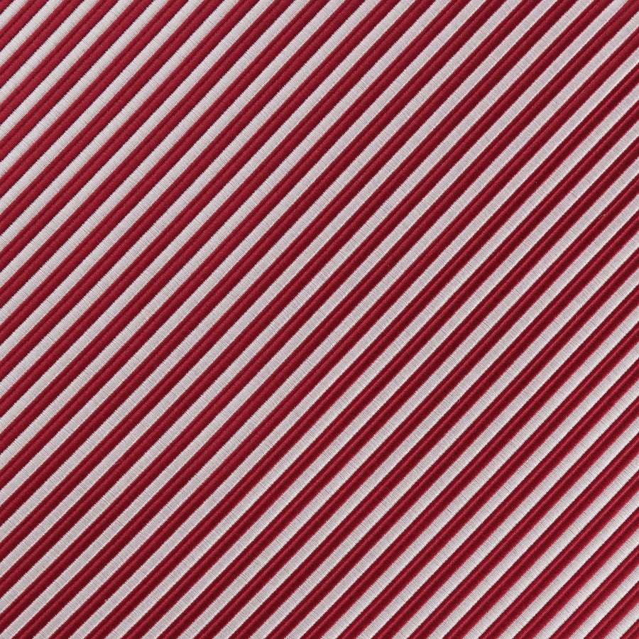 James Adelin Luxury Mini Stripe Pocket Square in Burgundy and White