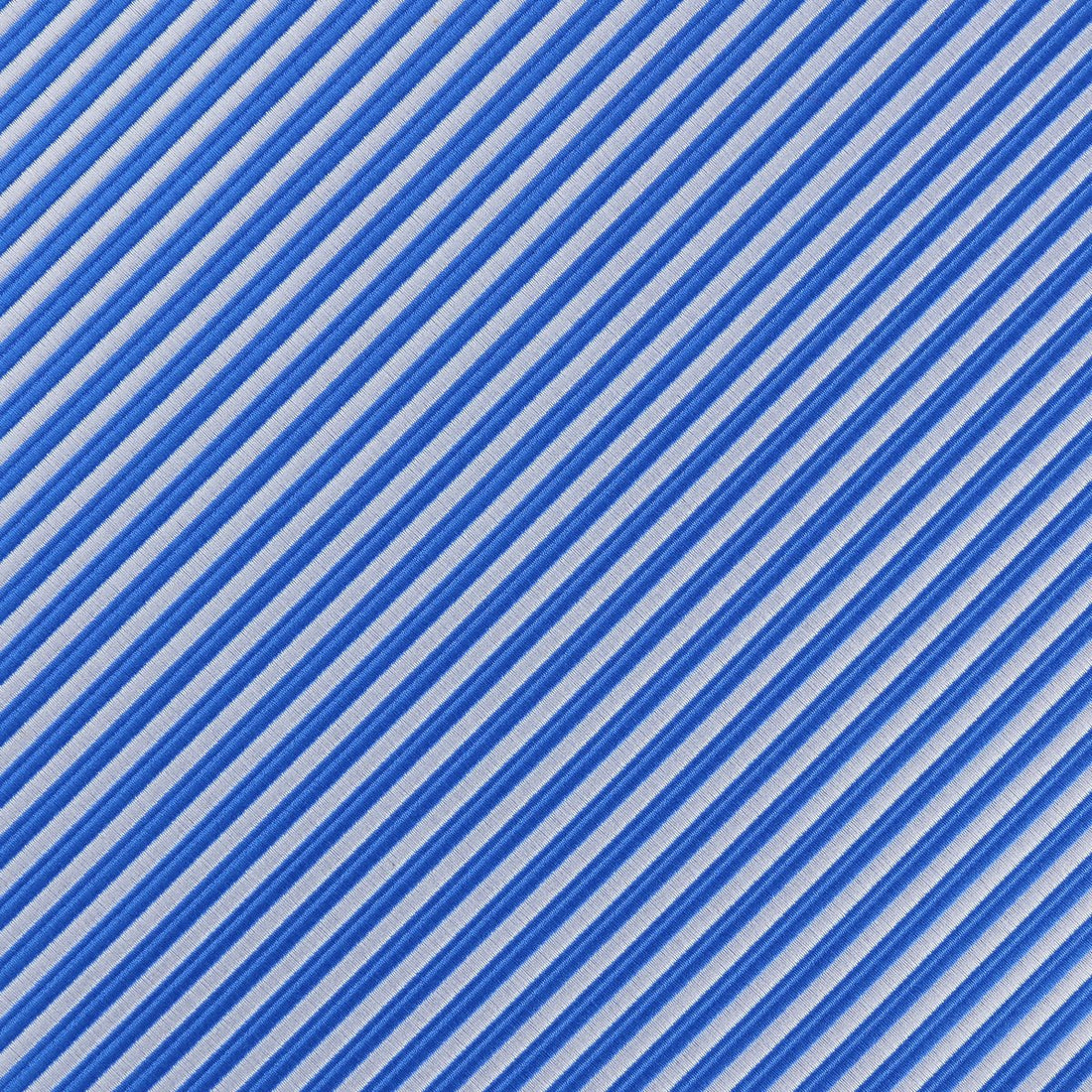 James Adelin Luxury Mini Stripe Pocket Square in Royal and White